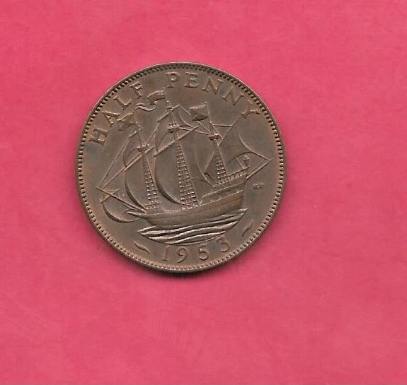 GB GREAT BRITAIN KM882 1953 1/2 PENNY XF EXTRA FINO BOM ANTIGO MOEDA VINTAGE - Imagem 1 de 1
