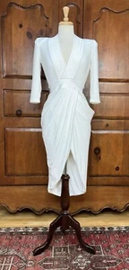 Vestido midi para mujer Zhivago blanco ojo de Horus escote profundo estilo muy buen estado....LEER - Imagen 1 de 22