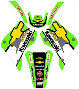 Graphics for 1994-1998 Kawasaki KX125 250 KX250 125 Chevy Decals - Foto 1 di 1