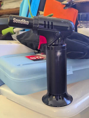 (SOLO PIEZAS/REPARACIÓN) Antorcha Butano Recargable Ajustable Sondiko S907 + Medidor de Combustible Foto 1 de 4