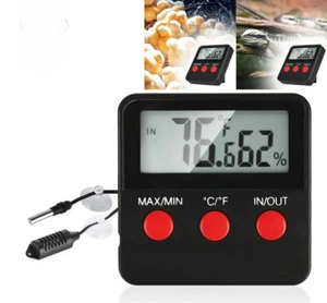 DIGITAL THERMOMETER-HYGROMETER MIT FERNFÜHLER INNEN/AUSSEN FÜR TERRARIUM MIN MAX - Bild 1 von 9