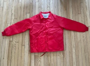 Vintage Todd Jacket Mens Large 44-46 Snap Button Up Sherpa Lined Windbreaker Red - Picture 1 of 3