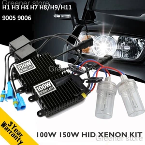 100W Car HID Xenon Headlight Bulb Ballast Kit H1 H3 H4 H7 H8 H9 H11 9005 9006 - Picture 1 of 13