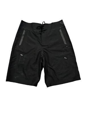 Pantalones Cortos Atléticos RLX Ralph Lauren Negros Bolsillos con Cremallera Board Shorts Talla Mediana Foto 1 de 4
