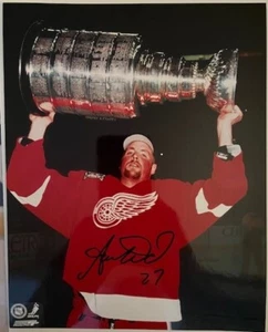 NHL Detroit Red Wing Aaron Ward Authentic Autographed 8x10 Photo (COA) - Picture 1 of 1