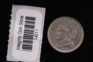1865 Three Cent Copper Nickel (CN). Affordable Collectible Coin. Store #14611 - Picture 1 of 2