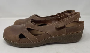 Duluth womens 10 leather sandals brown mary jane distressed heavy slingback - Picture 1 of 11