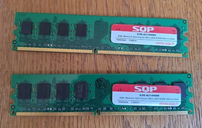 DELL / SQP - RAM 4 Go DDR2-800 PC2-6400 (Lot de 2 x 2Go, soit 4Go) - Photo 1/4