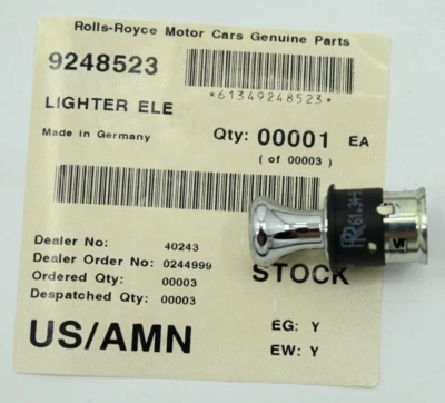 Genuine OEM Rolls Royce Wraith Dawn Ghost Cigarette Lighter Element P/N 9248523 - Изображение 1 из 3
