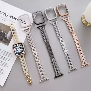 Lady Girl iWatch Band Strap + Bling Case For Apple Watch Series Ultra 8 7 6 5 SE - Picture 1 of 28