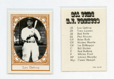 1980 TCMA ALL TIME YANKEES  LOU GEHRIG    , NEW YORK YANKEES