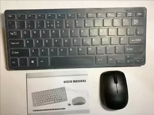 Black Wireless Small Keyboard & Mouse Set for Samsung VG-KBD2000 Smart TV Models - Picture 1 of 8