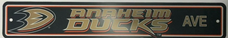 Letrero de calle Anaheim Ducks Ave NHL logotipo del equipo de hockey hombre 4" x 24" Foto 1 de 1