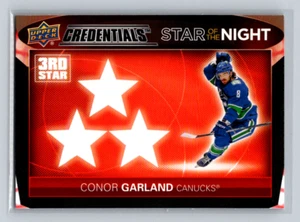 2021-22 UD Credentials #3S-4 Conor Garland -3rd Star of the Night-Canucks - Picture 1 of 2