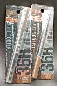 (2 Pack) Maybelline Tattoo Studio Brow Sharpenable Pen #262 & #257 - 0.037 Fl Oz - Picture 1 of 4