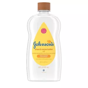 Johnsons Baby Oil, Olio Minerale Arricchito con Burro di Cacao di Karitè 20 fl. oz - Foto 1 di 11