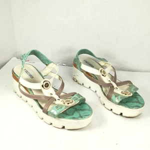 Sandali da donna T. Taccardi con cinturino plateau bianchi/blu taglia EU 38/US 9,5 - Foto 1 di 12