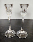 Mikasa Icicles Clear Crystal Glass 8" Candlesticks Set Of Two