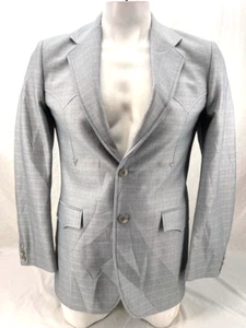 Circle S Grey Western 2 Button LS Formal Sport Suit Coat Blazer Jacket Men's 38L - Picture 1 of 8