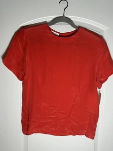 Jones New York dünne leichte Seidenbluse kurzärmelig für Damen Gr. 10. Neu mit Etikett - Bild 1 von 4