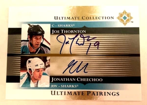 2005-06 Ultimate Collection Pairings J Thornton / J Cheechoo Dual AUTO 1/25 - Picture 1 of 3