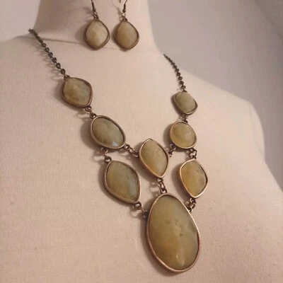 Collar Arcylic Gota Cobre Mujer 20" Con Pendientes Foto 1 de 4