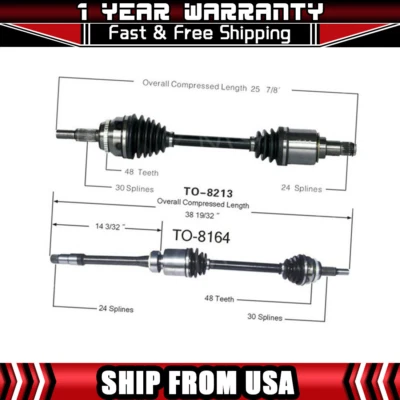 Передний вал оси CV TrakMotive 2 подходит для Toyota Avalon 2009-2012 годов выпуска - Изображение 1 из 3