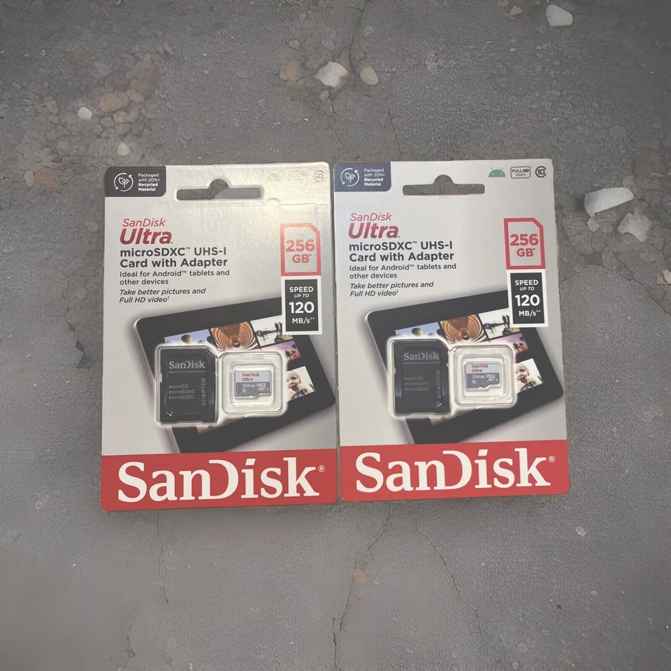 2 x SanDisk Ultra 256GB Micro-SDXC Speicherkarte - SDSQUN4-256G-GN6TA neu OVP  - Bild 1 von 1
