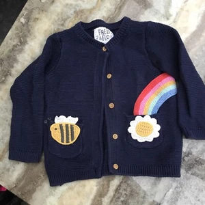 Fred & Flo Girls Cardigan - Size 6-9 Months - Blue - Picture 1 of 5