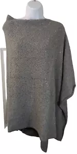 La Forentina, Women's, knit Poncho, grey with faux diamonds, one size - Picture 1 of 4