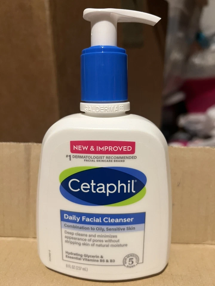 Cetaphil Daily Facial Cleanser-Combination To Oily Sensitive Skin-8 fl oz-New