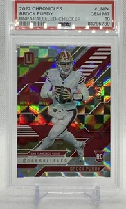 Brock Purdy 2022 Panini Chronicles #UNP-4 unvergleichlicher Checker 49ers RC/399 - Bild 1 von 6