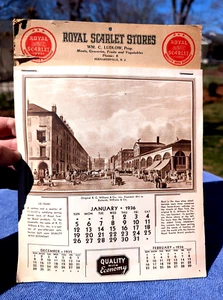 1936 Wm C. LUDLOW, BERNARDSVILLE New Jersey ROYAL SCARLET STORE Vintage Calendar - Picture 1 of 14