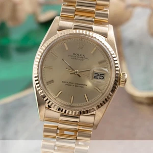 Rolex Datejust 18K (0,750) Gold Automatik Herrenuhr Oyster Perpetual Ref. 1601 - Bild 1 von 14