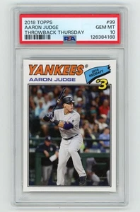 PSA 10 Aaron Judge 2018 Topps Throwback Thursday #99 Redraft en 1977 Diseño MVP - Imagen 1 de 2
