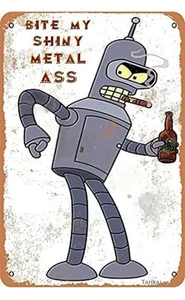 Letrero de hojalata de metal Futurama para decoración del hogar - Imagen 1 de 1