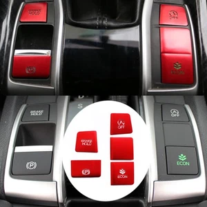 Car Interior Alloy Gear P Gear Brake Hold Frame Cover Trim For Honda Civic 16-21 - Foto 1 di 7