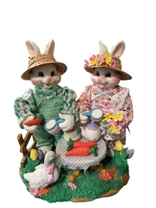 Stoffmaché Frühling Hasen Ostern Handarbeit Dekor Figur 8,25" groß - Bild 1 von 5