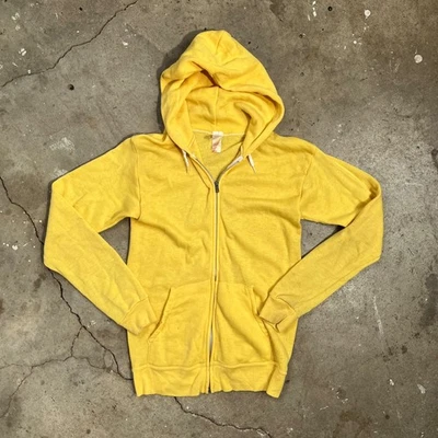 Sudadera con Capucha Vintage Años 70 Sears Amarillo Cremallera Pequeña Hecha en EE. UU. CRESLAN Acrílico Foto 1 de 4