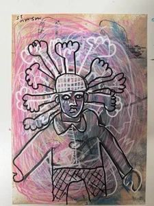 Papel abstracto original HASWORLD A4 expresionismo artista contemporáneo moderno - Imagen 1 de 1