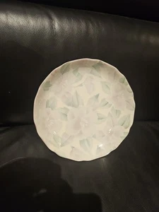 JAPANESE PAINTED CAMELIA FLOWERS PORCELAIN PLATE BOWL JUZAN GAMA NAGASAKI SIGNED - Picture 1 of 3