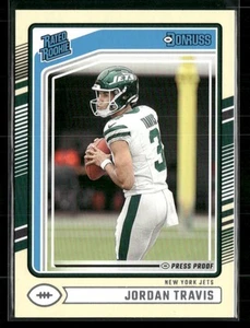 2024 Donruss Football #349 Jordan Travis Yellow Press Proof RC - New York Jets - Picture 1 of 2