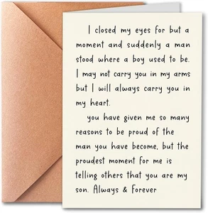 Birthday Card for Son Adult, Son Birthday Card from Mom | Dad, Color SON-KM-9 - Picture 1 of 5