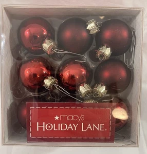 Macys Holiday Lane Miniatur Glas Rot Burgund Weihnachtsschmuck 27er Set - Bild 1 von 3