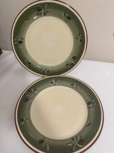 Better Homes & Gardens Olive Villa piatto 10,5" verde avorio bordeaux set 2 - Foto 1 di 6