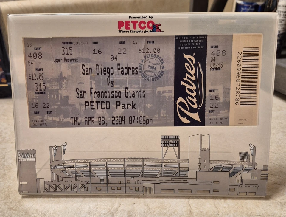 Boleto del día inaugural Petco Park San Diego Padres vs. San Francisco Giants Nuevo Foto 1 de 1