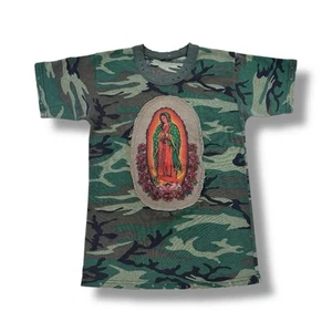 Vtg Our Lady of Guadalupe Patch Y2K T Shirt Womens S 90s Baby Tee Grunge Rare - Picture 1 of 7