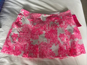 Neu mit Etikett Lilly Pulitzer Malaga Skort Resort weiß PB Jubiläum Toilette Größe 16 - Bild 1 von 12