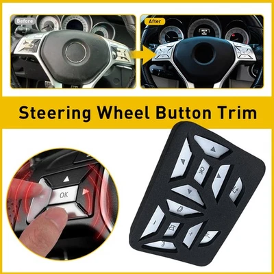 Cubierta de botón de volante plateada para Mercedes Benz Clase E C G 2012-2016 Foto 1 de 4