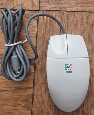 Vintage Logitech M-S34 Mechanical Roller Ball PS/2  Mouse - Image 1 of 4